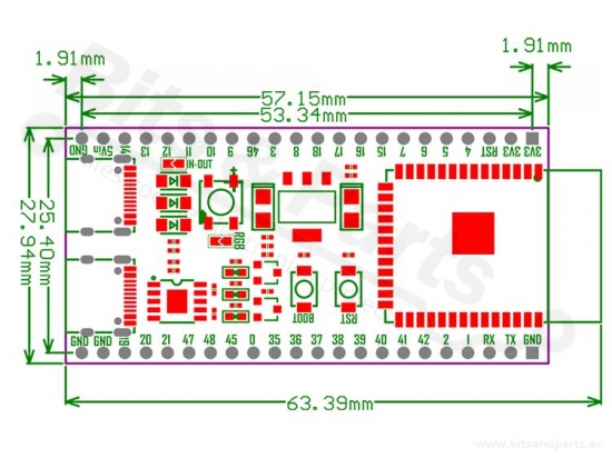 ESP32-S3 DevKitC N16R8 Ontwikkelboard WiFi/Buetooth 